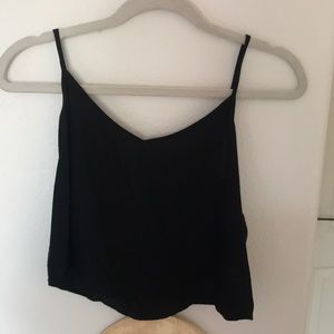 cropped black hollister tank top